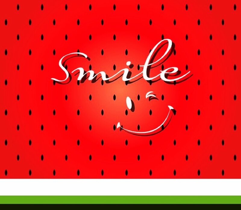 Watermelon Pattern with Smile