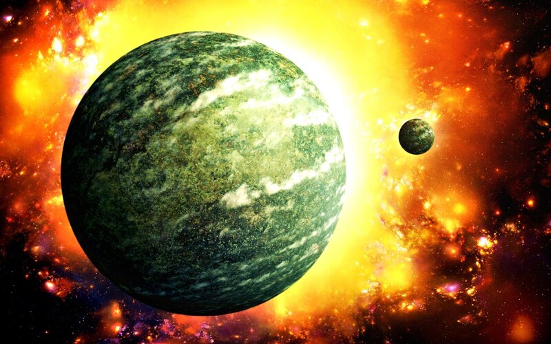Watermelon planets in space