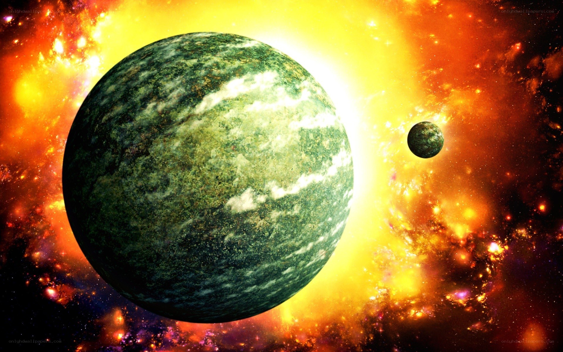 Watermelon planets in space