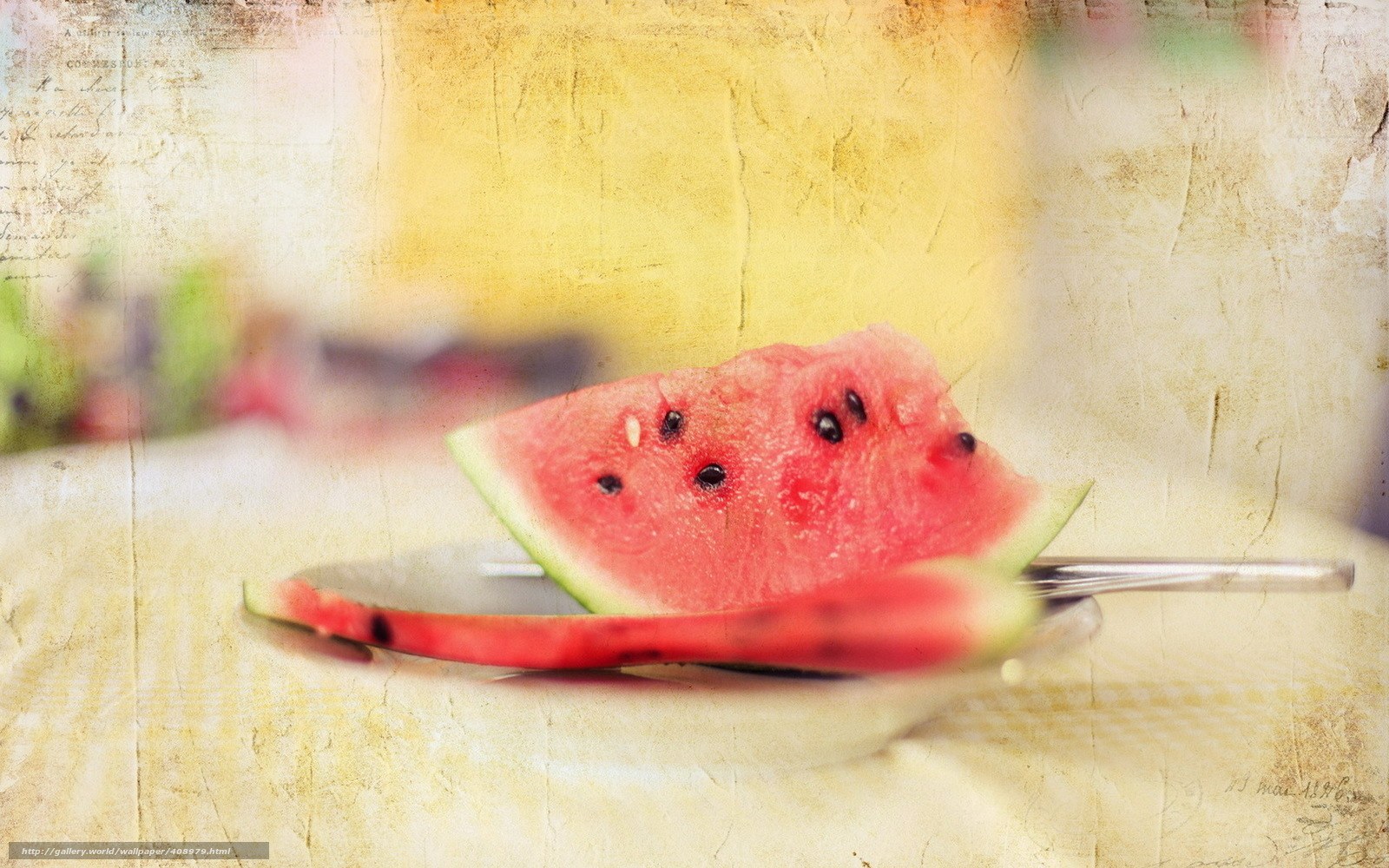 Watermelon slice on a plate