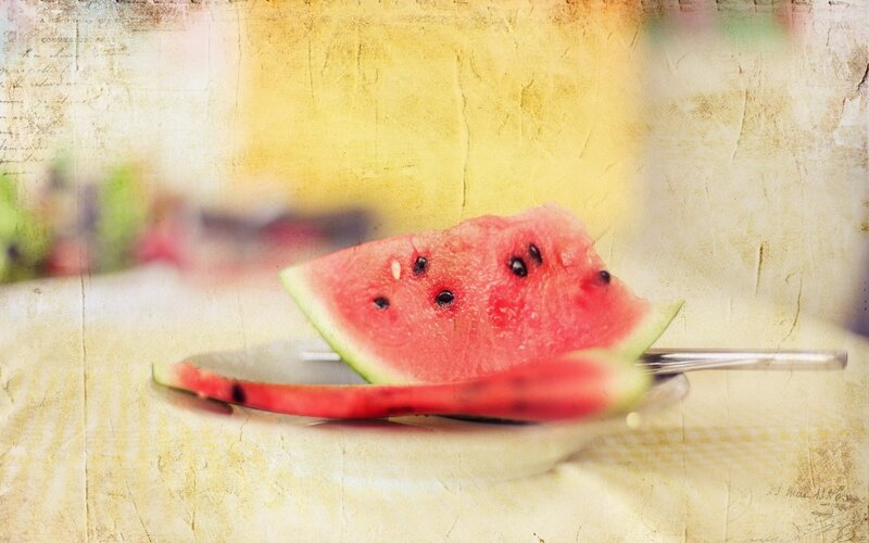 watermelon slice on plate