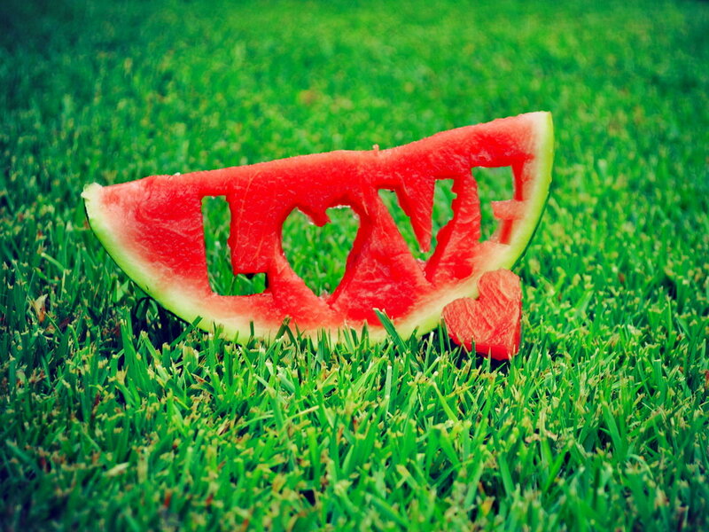 Watermelon Slice with Love Cutout