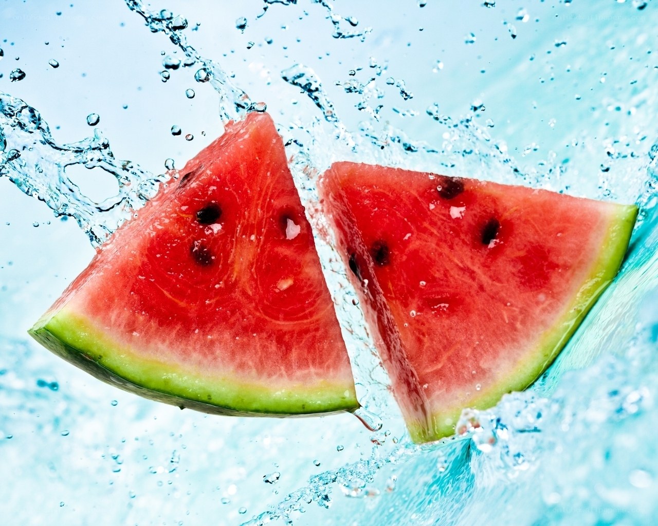 watermelon slices in water