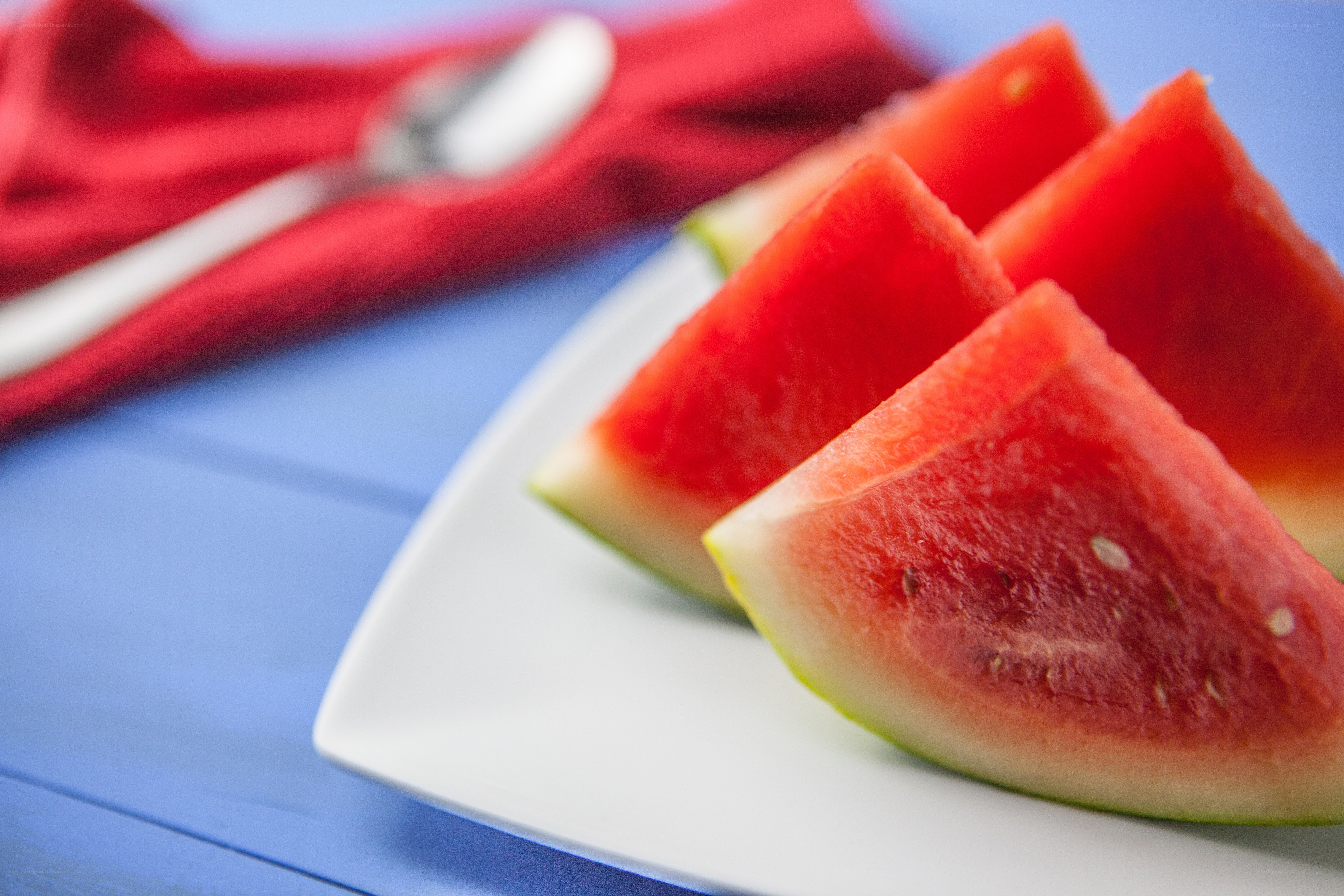 Watermelon slices on a plate