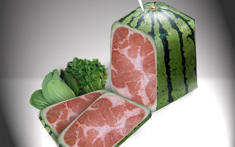 Watermelon with meat inside