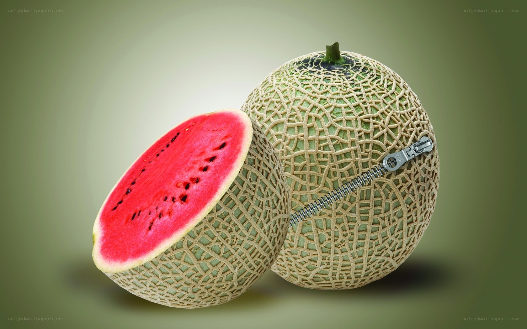 watermelon with melon skin