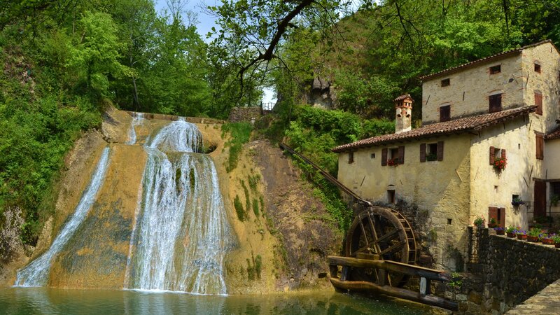 Watermill and Waterfall — Green