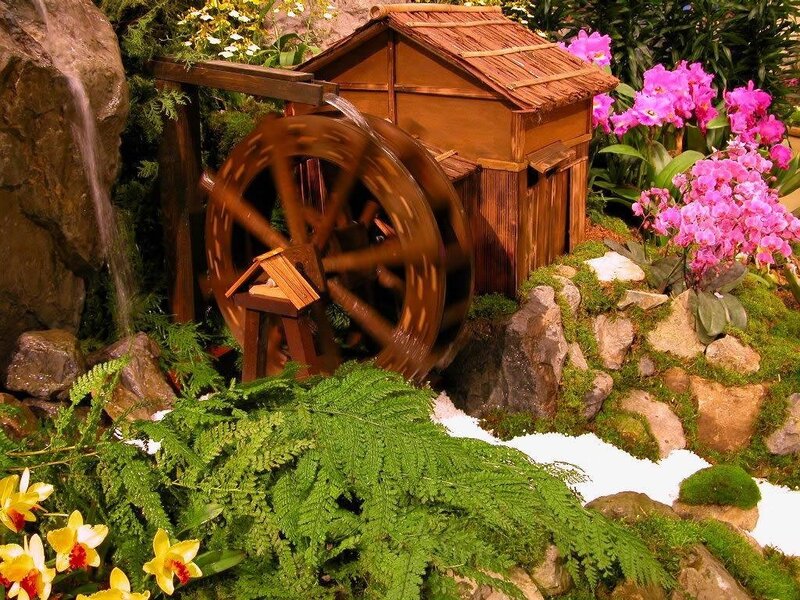 Watermill garden display