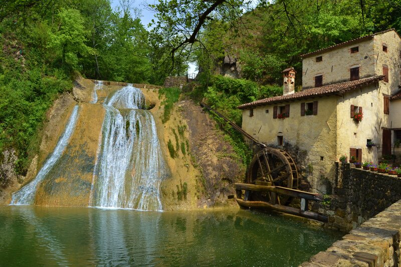 Watermill with Waterfall