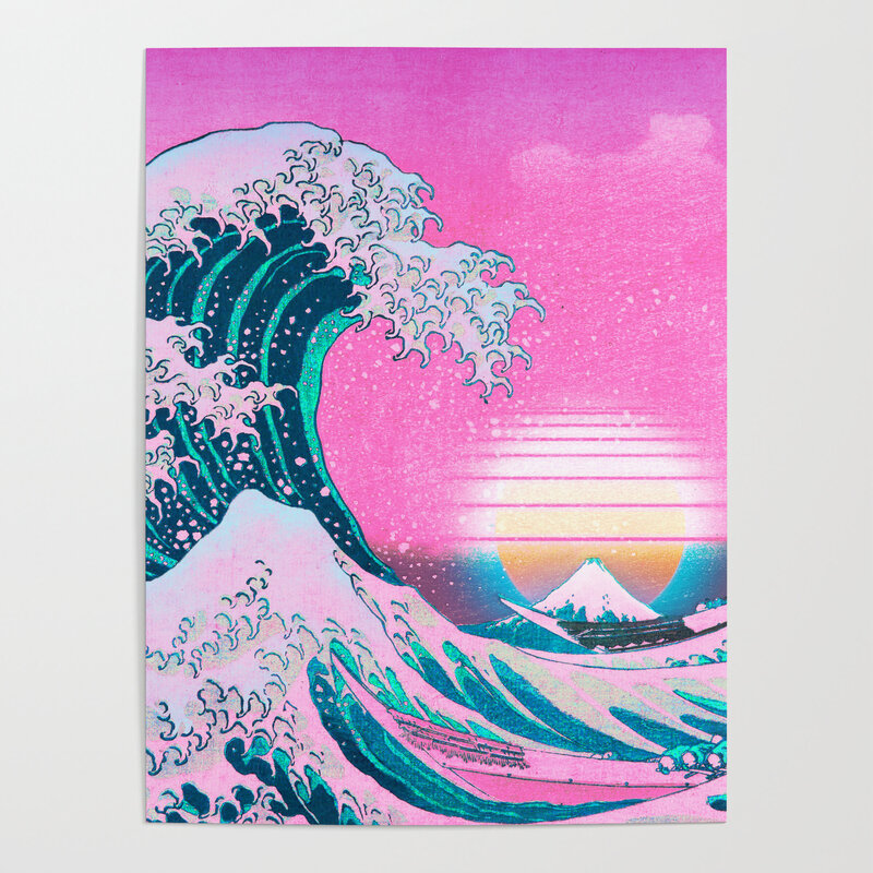 Wave and Mountain — Pink
