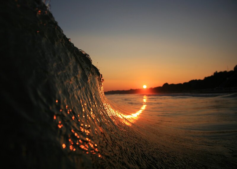 Wave at Sunset — Orange