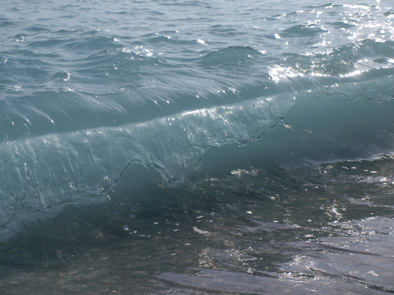 Wave breaking on shore