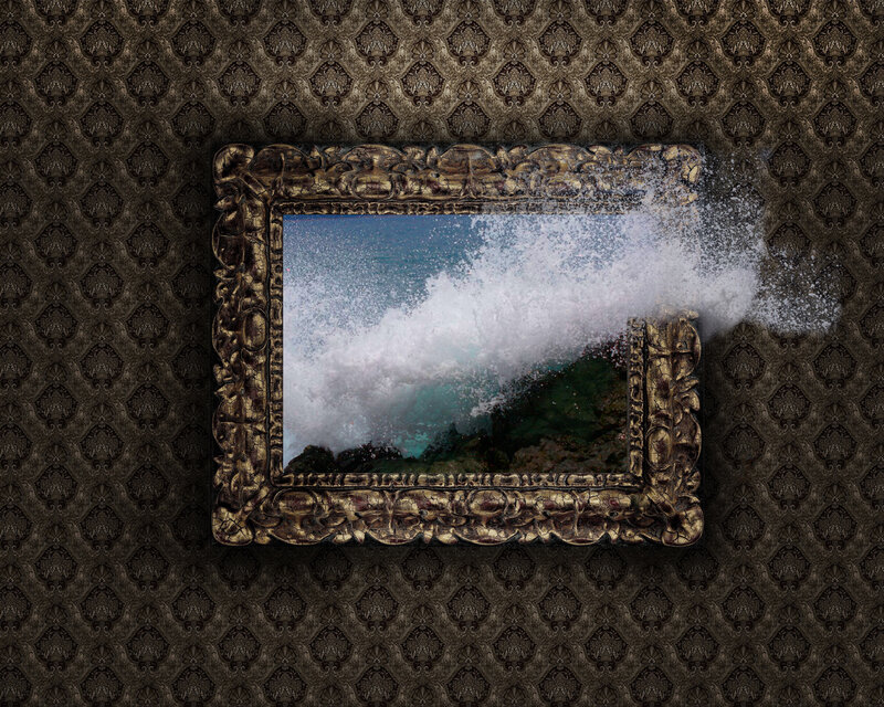 Wave breaking through frame