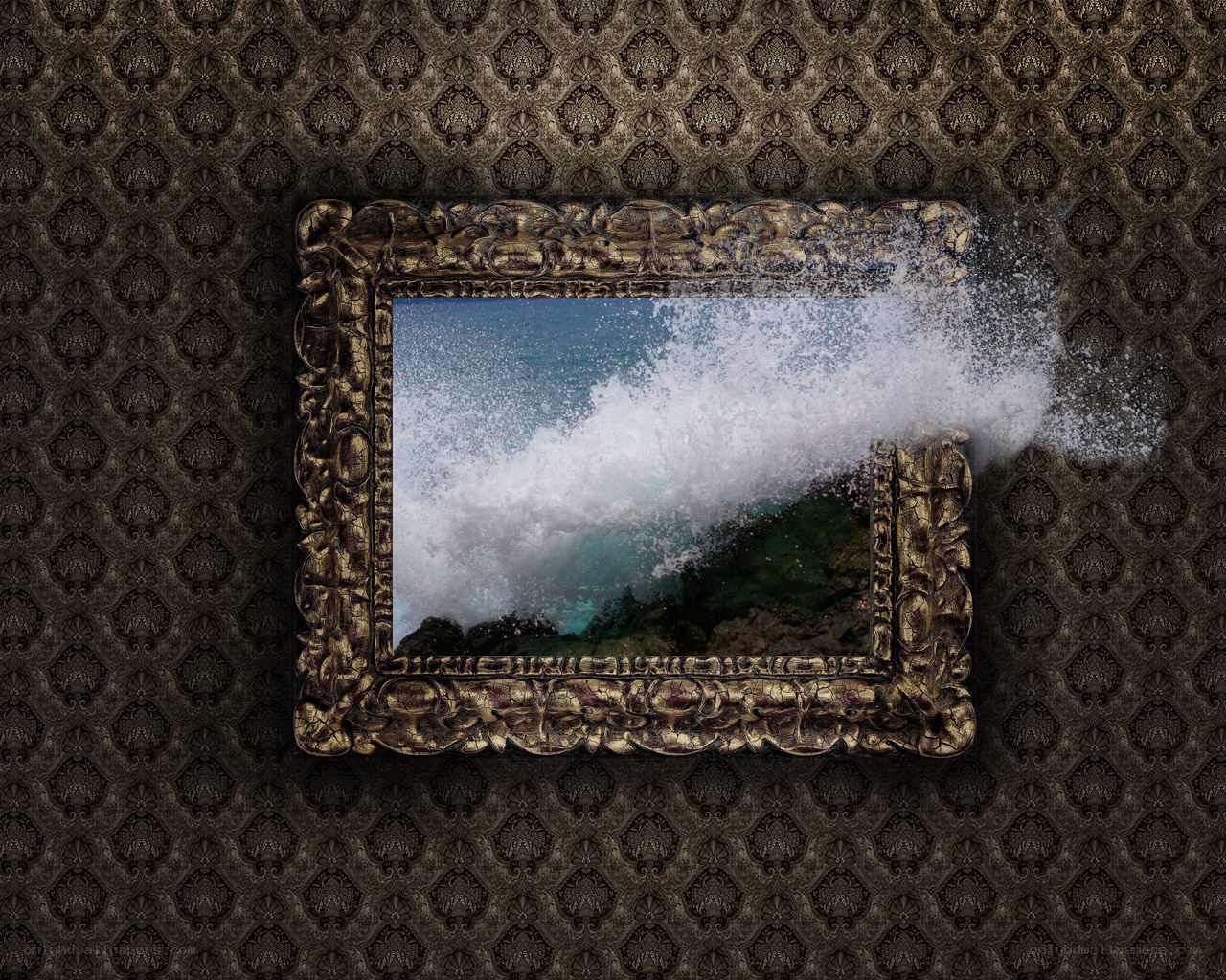 Wave breaking through frame