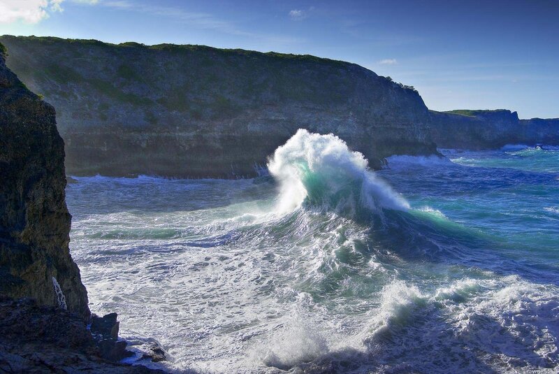 Wave Crashing on Cliffs