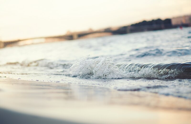 Wave Crashing on Shore — Blue