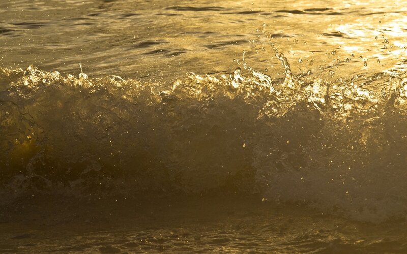 Wave Crashing on Shore — Gold