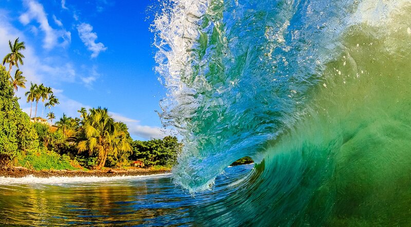 Wave Curling at Beach