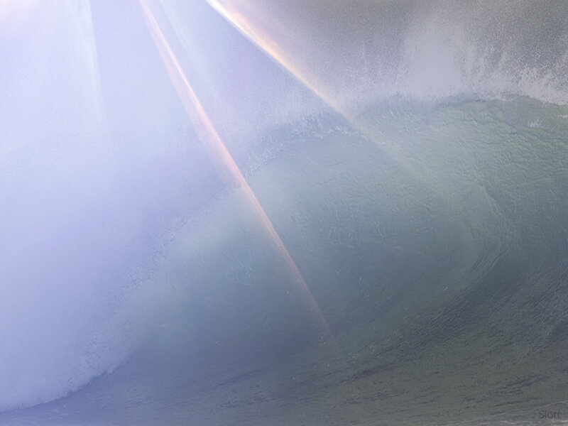 Wave Curling in Ocean — Blue, Dramatic