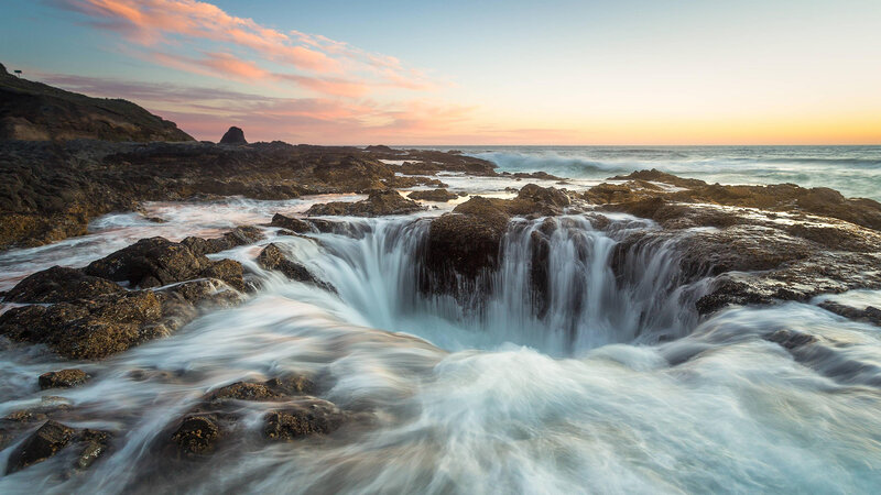 Wave Flowing Through Rock Formation