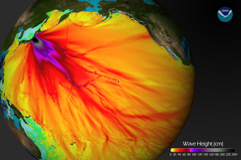 Wave height map of Pacific
