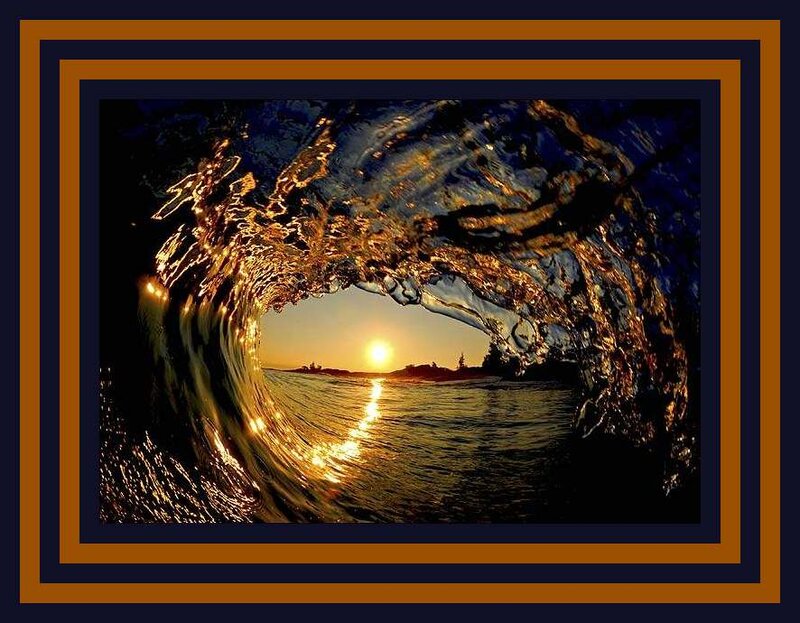 Wave Tunnel at Sunset — Blue, Dramatic