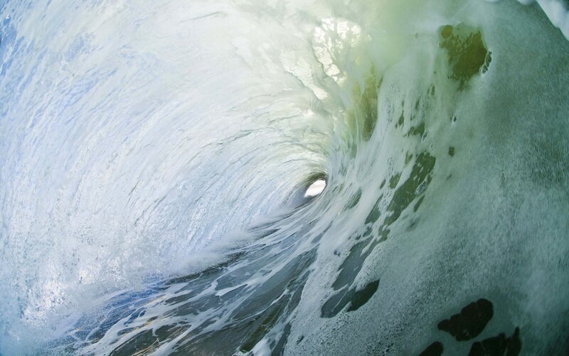 Wave Tunnel from Inside — Blue, Dynamic