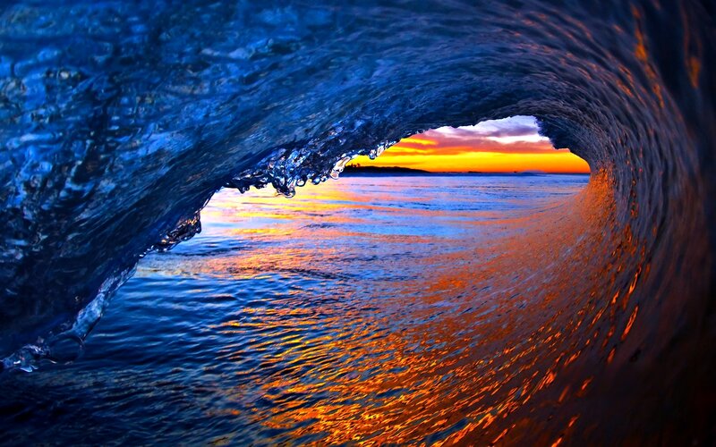 Wave Tunnel View — Blue, Dramatic