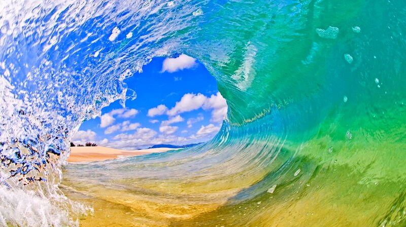 Wave Tunnel View — Blue, Serene