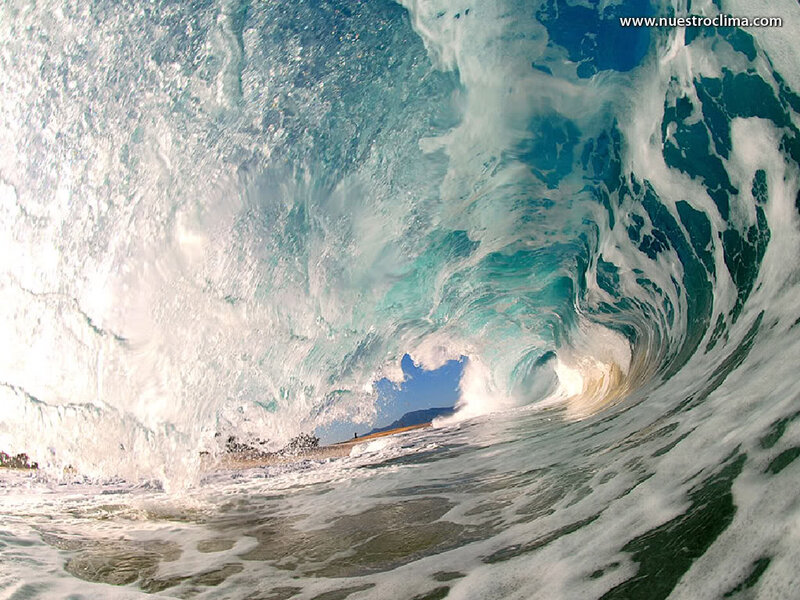 wave tunnel view from surf