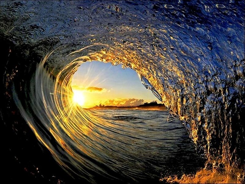 Wave Tunnel with Sunset