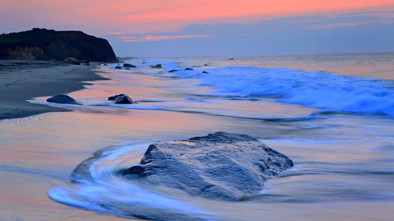 Waves at Beach Sunset