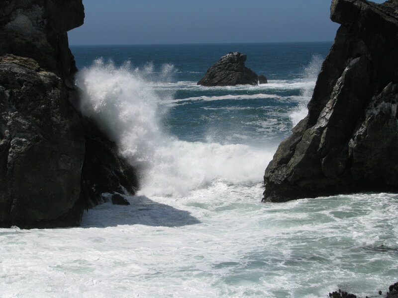 Waves Crashing Against Rocks