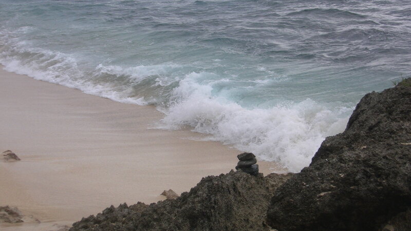 Waves Crashing on Beach — Blue, Calm, Photograph