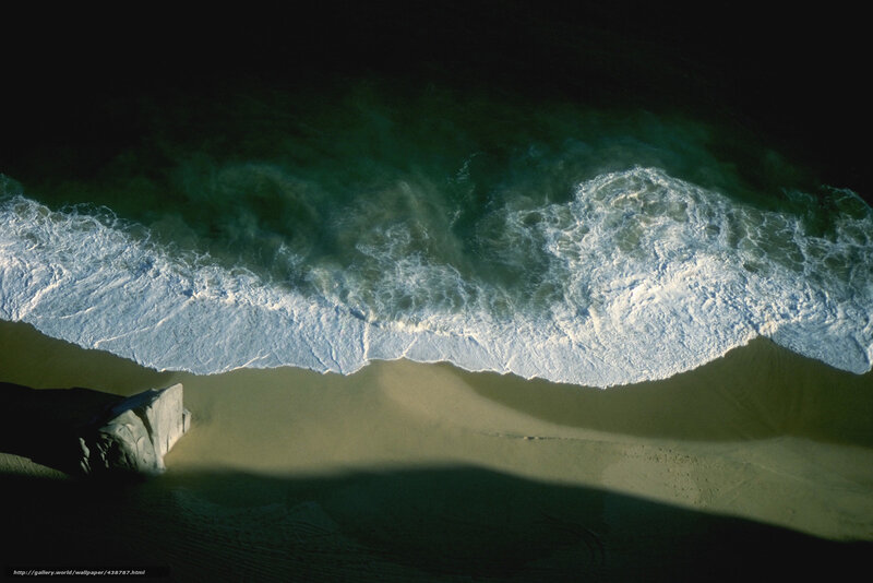 Waves Crashing on Beach — Green