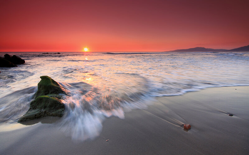 Waves Crashing on Beach