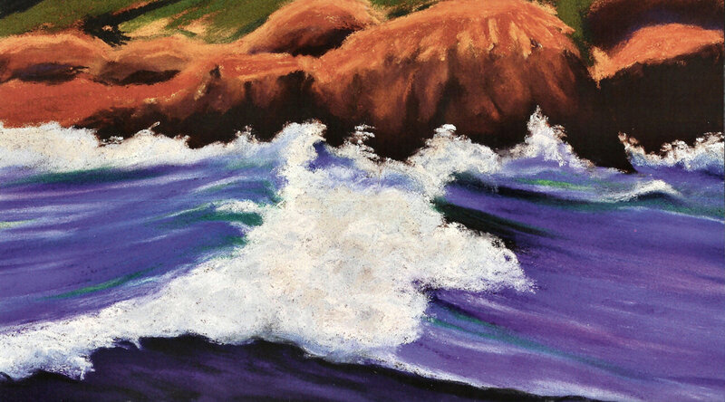 Waves Crashing on Cliffs — Purple