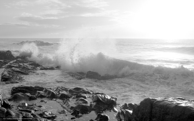 Waves Crashing on Rocks — Black, Dramatic, Sunrise