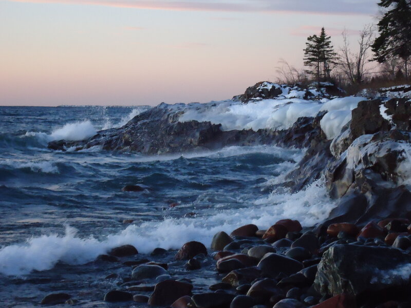 Waves Crashing on Rocks — Blue, Dramatic, Winter