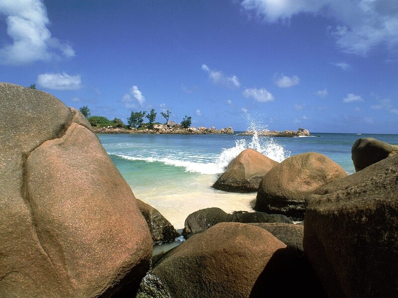 Waves Crashing on Rocks — Blue, Serene, Afternoon, Photograph, Ocean, Island