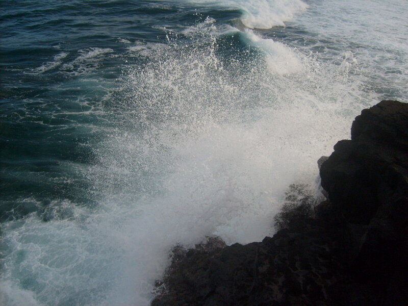 Waves Crashing on Rocks — Photograph, Foam