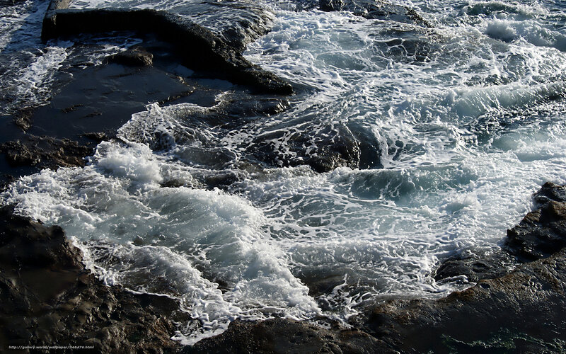 Waves Crashing on Rocks — White, Dynamic, Afternoon, Photograph, Foam