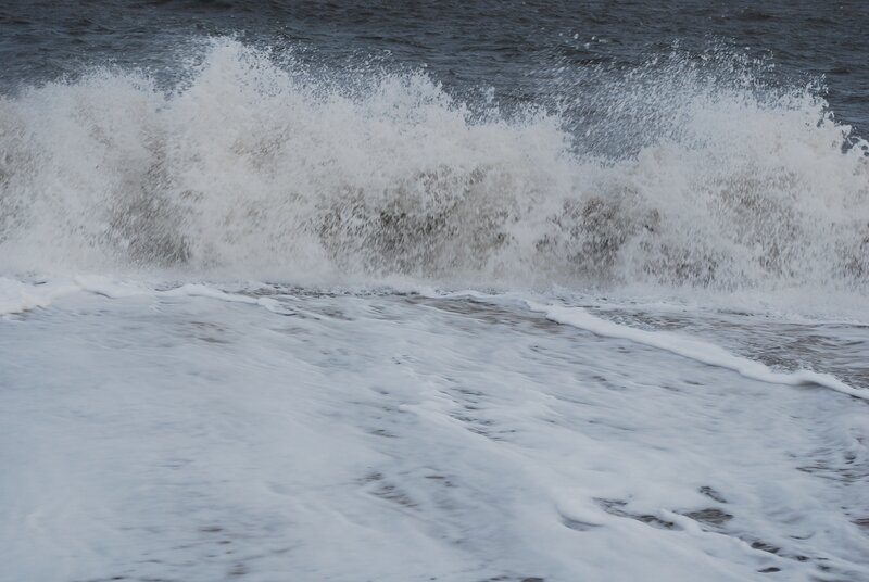 Waves crashing on shore
