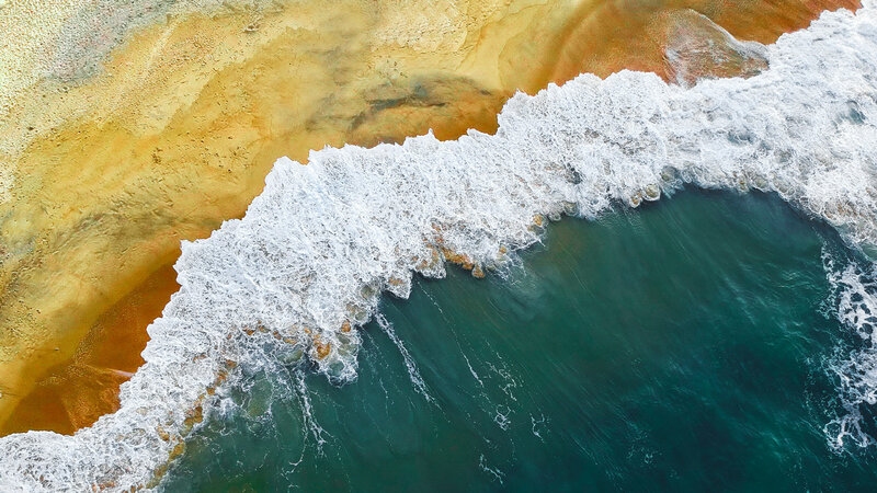 Waves Crashing on Shore — Blue, Dramatic