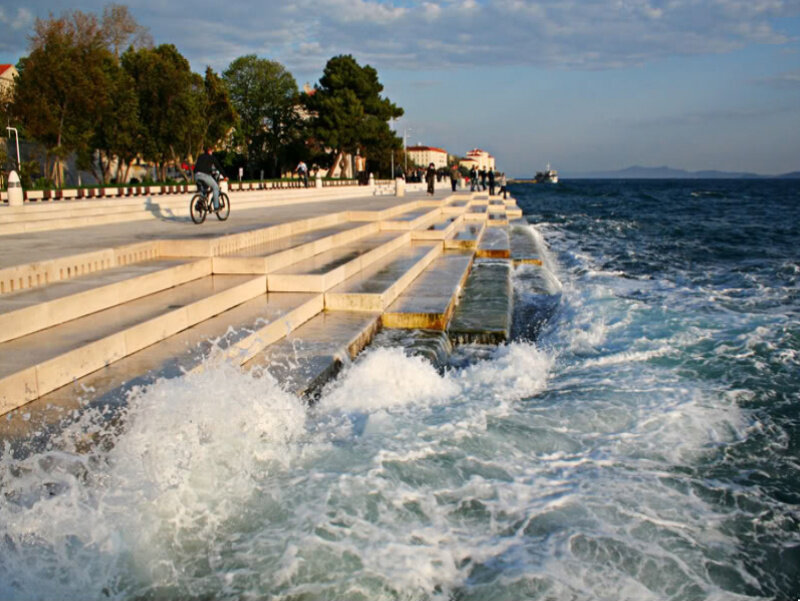 Waves Crashing on Steps