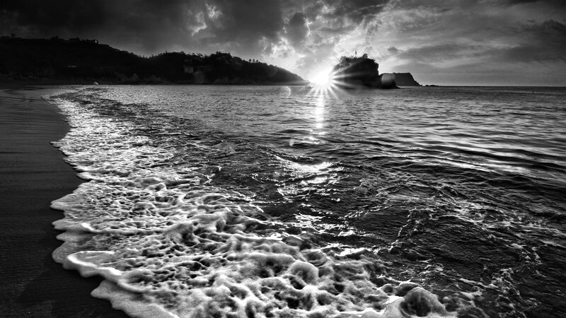 Waves on a Beach — Black