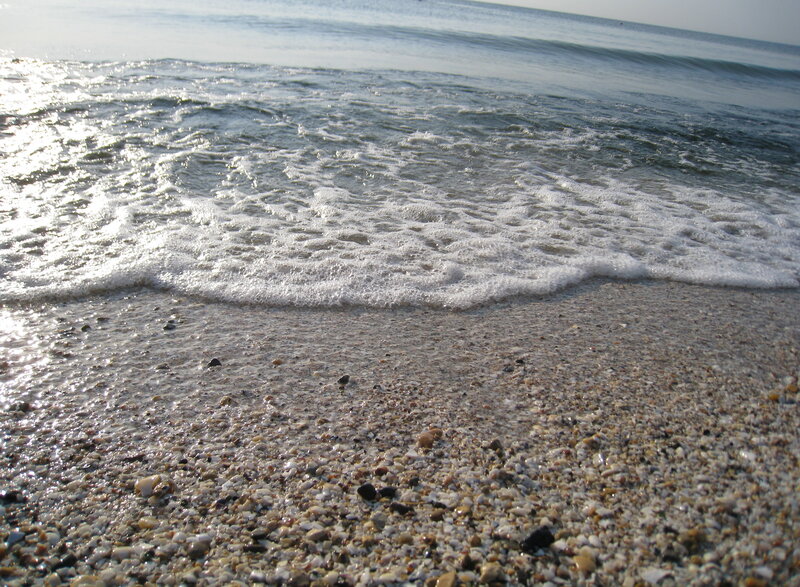 Waves on a pebble beach