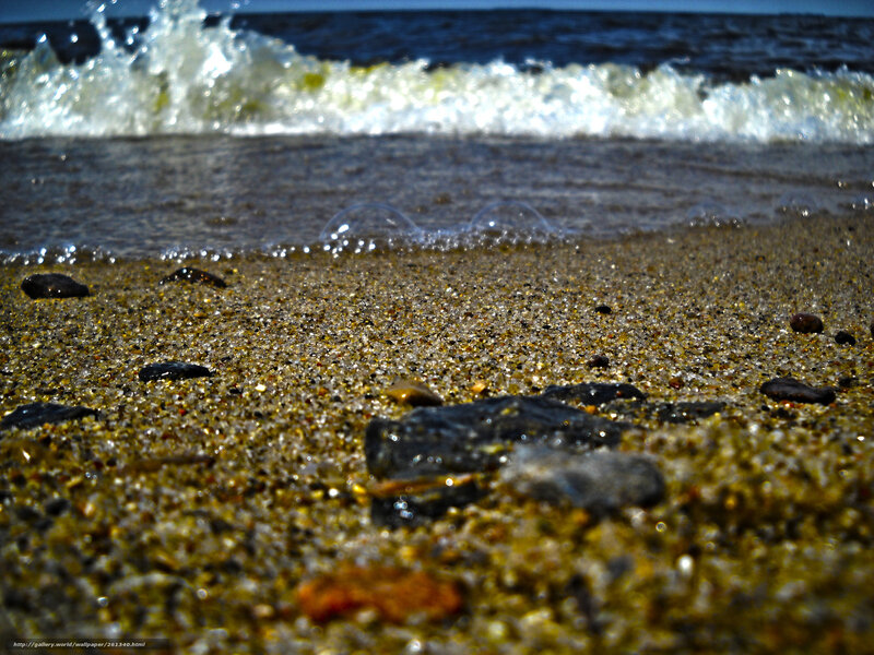 Waves on a pebbly shore