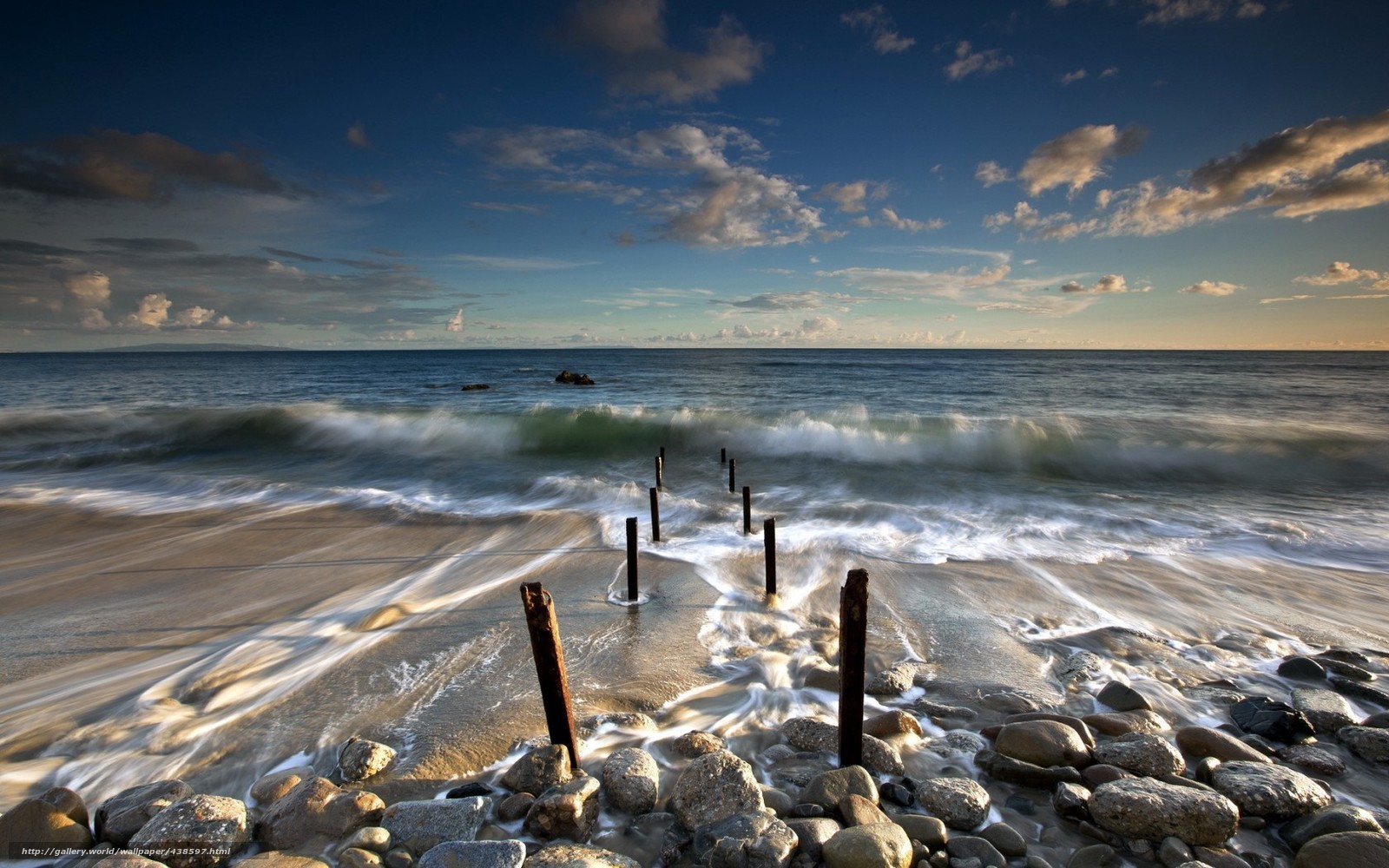Waves on a rocky beach