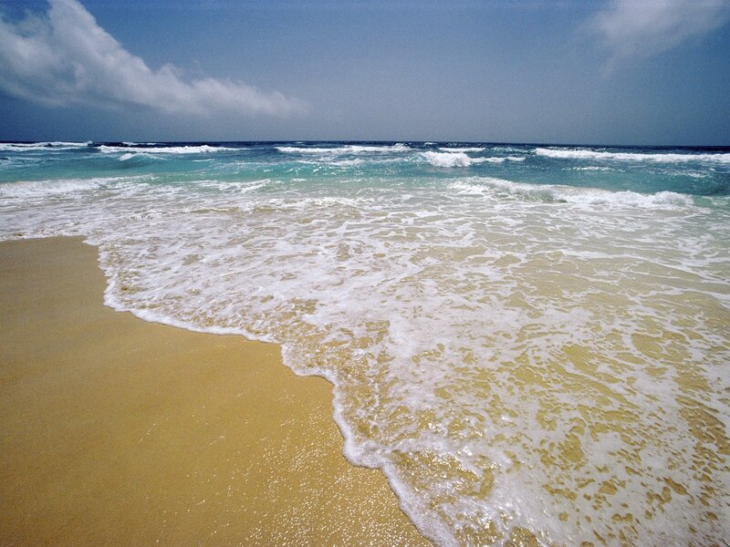 Waves on a sandy beach